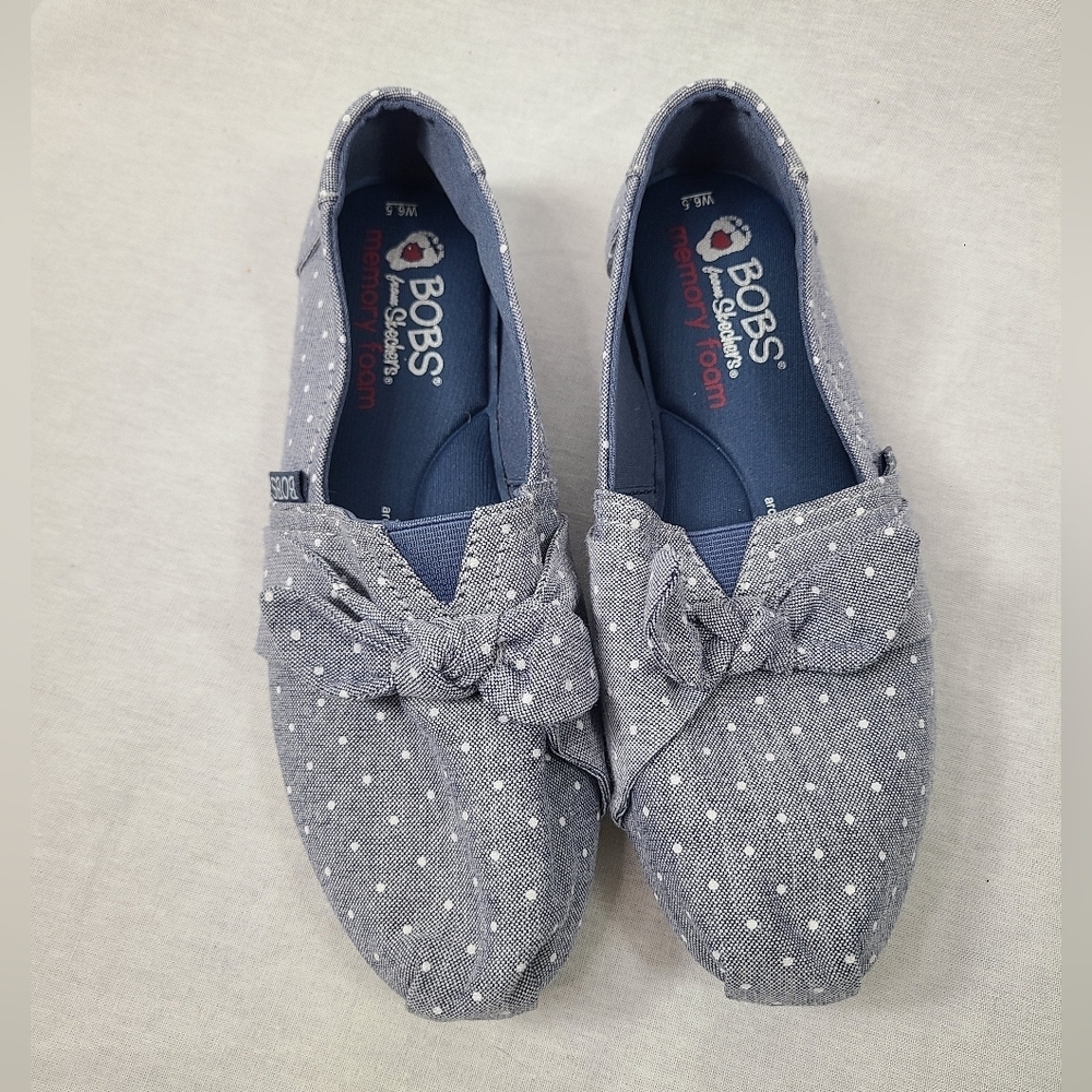 BOBS from Skechers Navy Plush Sunset Drift Slip On Alpargata- Womens size 6.5